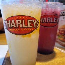 Peach lemonade and blueberry lemonade Peach lemonade and blueberry lemonade