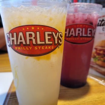Charleys Cheesesteaks - Peach lemonade and blueberry lemonade - Sandwiches Near Me - Fort Worth, Texas Charleys Cheesesteaks - Peach lemonade and blueberry lemonade - Sandwiches Near Me - Fort Worth, Texas