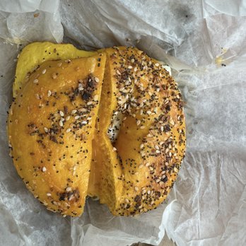 Stuff A Bagel - Egg everything bagel with sausage, egg, and cheese - Bagels Near Me - Windermere, Florida