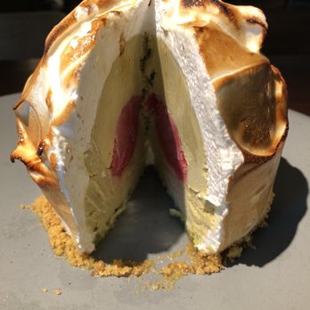 Bludorn - Inside - pistachio and raspberry - New American Near Me - Houston, Texas