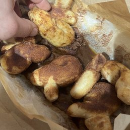 Cinnamon twists - so cold the sauce won't even budge