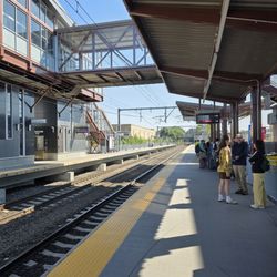 Pawtucket Central Falls Train Station - Outbound side (to Boston) closest to parking. Sky bridge to inbound trains