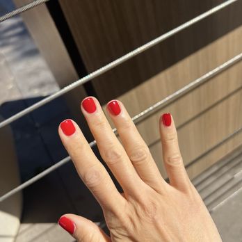 Village Nails & Spa - So pretty!! 429 Boston university red - Nail Salons Near Me - Thousand Oaks, California