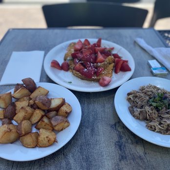 Aloha Stacks - Home Fried Potatoes, Captain Mac Nut French Toast, and Kalua Pork. - Pancakes Near Me - Cerritos, California Aloha Stacks - Home Fried Potatoes, Captain Mac Nut French Toast, and Kalua Pork. - Pancakes Near Me - Cerritos, California