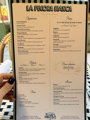 Menu photo 1 La Pecora Bianca SoHo New York, NY Menu photo 1 La Pecora Bianca SoHo New York, NY