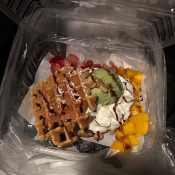 Mango Mango Dessert - Waffle with strawberry,mango and green tea ice cream. - Desserts Near Me - Brooklyn, New York Mango Mango Dessert - Waffle with strawberry,mango and green tea ice cream. - Desserts Near Me - Brooklyn, New York