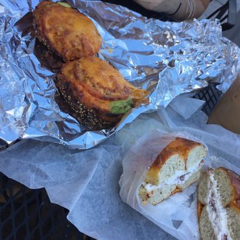 Bagel Cafe - Super Deluxe Melt on Galaxy bagel & Irish Special - Bagels Near Me - Isla Vista, California