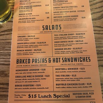 Cadillac Pizza Pub - Menu 1 - back - Pizza Near Me - McKinney, Texas Cadillac Pizza Pub - Menu 1 - back - Pizza Near Me - McKinney, Texas