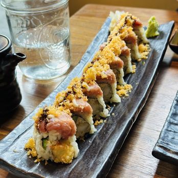 Village Sake - Village roll- spicy tuna, shrimp tempura, crab - Japanese Near Me - Fairfax, California Village Sake - Village roll- spicy tuna, shrimp tempura, crab - Japanese Near Me - Fairfax, California