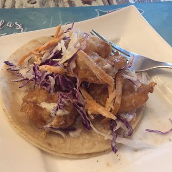Sabor a Mar - Shrimp tacos with cabbage slaw and sauce. - Seafood Near Me - Playa del Carmen, ROO