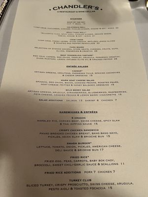 Menu photo 2 Chandler's Petoskey, MI