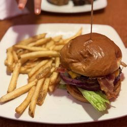 Sizzler - Crispy Bacon Burger with French Fries