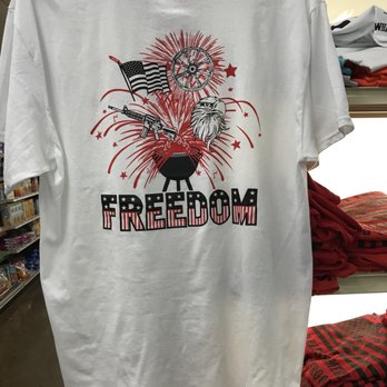 Wagon Wheel Market - a white t - shirt with the words freedom in red, white, and blue - Grocery Near Me - Oroville, California Wagon Wheel Market - a white t - shirt with the words freedom in red, white, and blue - Grocery Near Me - Oroville, California