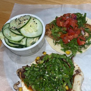 Taqueria Tsunami - Cucumber salad (side), tofu taco , mahi taco - Asian Fusion Near Me - Athens, Georgia Taqueria Tsunami - Cucumber salad (side), tofu taco , mahi taco - Asian Fusion Near Me - Athens, Georgia