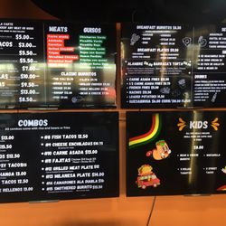 Barraza’s Mexican Food - Menu board.