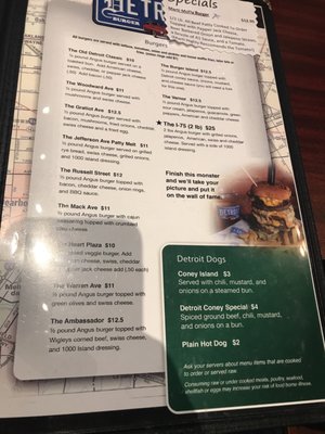 Menu photo 1 Old Detroit Burger Bar Clawson, MI Menu photo 1 Old Detroit Burger Bar Clawson, MI