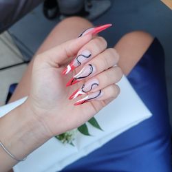 Nails By Kristen - Fun red tips on her GEL-X set!