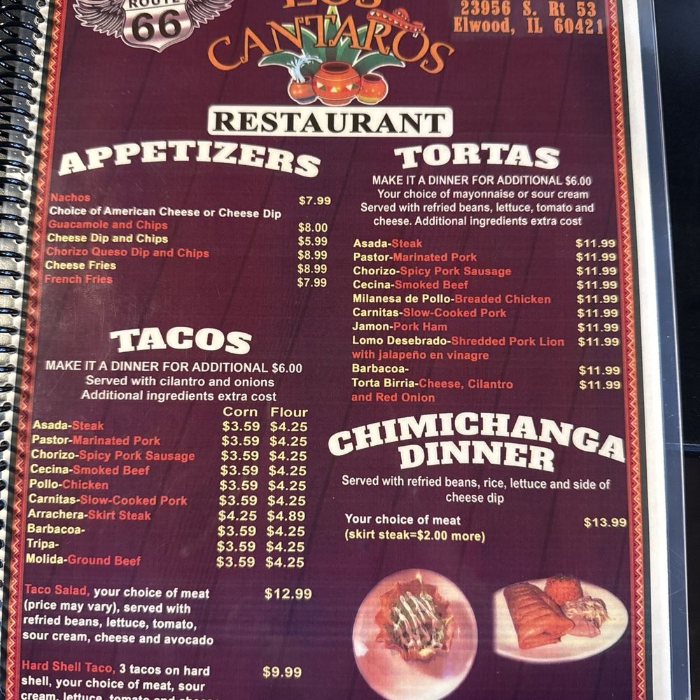 Los Cantaros - Menu - Mexican Near Me - Elwood, Illinois