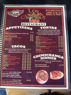 Menu photo 2 Los Cantaros Elwood, IL