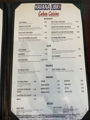 Menu photo 3 Havana Libre Naples, FL