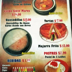 Taqueria El Carbon - Menu page 2