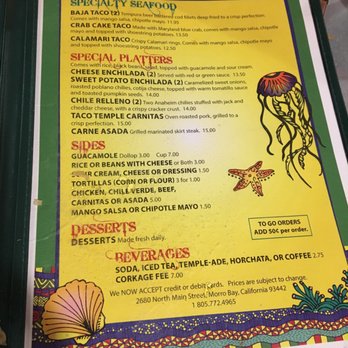 Taco Temple - Specialty seafood, special platters, sides, and desserts - Mexican Near Me - Morro Bay, California Taco Temple - Specialty seafood, special platters, sides, and desserts - Mexican Near Me - Morro Bay, California