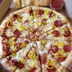 Pizza and breadsticks