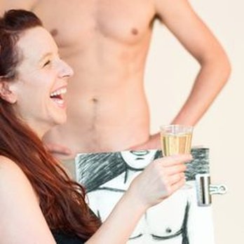 The Artful Bachelorette - a woman holding a glass of champagne - Art Classes Near Me