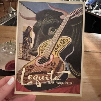 Loquita - Our bar bill came with this cute postcard! - Spanish Near Me - Santa Barbara, California Loquita - Our bar bill came with this cute postcard! - Spanish Near Me - Santa Barbara, California