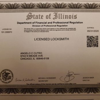 Northside Locksmith - This is my business license. - Keys & Locksmiths Near Me