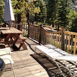 Packer Lake Lodge - The deck area for cabin "Chipmunk"
