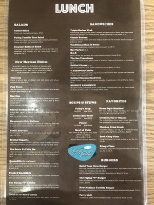 Menu photo 8 Flying Tortilla Restaurant Santa Fe, NM