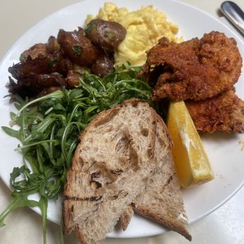 The Well - 2 egg breakfast with fried chicken - Bars Near Me - Oakland, California