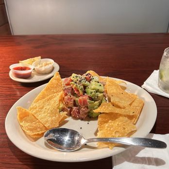 Fish City Grill - Salmon tartar, should have been minced, and smooth enough to spread on bread, it should be called salmon salad - Seafood Near Me - Mansfield, Texas Fish City Grill - Salmon tartar, should have been minced, and smooth enough to spread on bread, it should be called salmon salad - Seafood Near Me - Mansfield, Texas