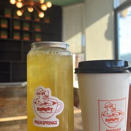 strawberry green tea canned and a drip coffee strawberry green tea canned and a drip coffee