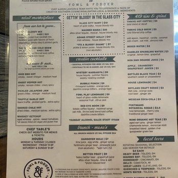 Fowl & Fodder Downtown - Menu - Breakfast & Brunch Near Me - Toledo, Ohio