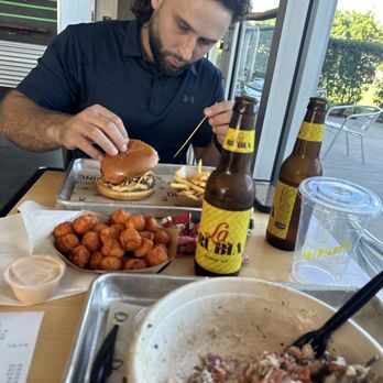 PINCHO - Pincho burger, sweet potato tots, Cajun fries with vaca frita bowl, delicious!! - Burgers Near Me - Miami, Florida PINCHO - Pincho burger, sweet potato tots, Cajun fries with vaca frita bowl, delicious!! - Burgers Near Me - Miami, Florida