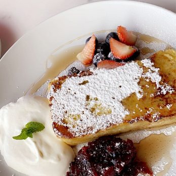 Brava Garden Eatery - French toast with homemade whip and cranberry jam! - Wine Bars Near Me - Pleasanton, California
