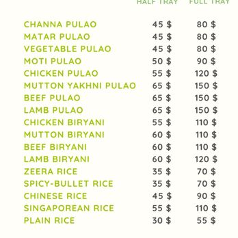 Groves Halal Kitchen - prices of rice - Food Trucks Near Me