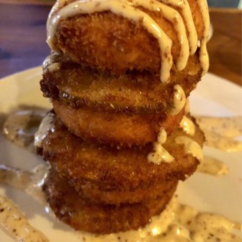 The Black Cow - FRIED GREEN TOMATO & GOAT CHEESE TOWER - American Near Me - Columbus, Georgia The Black Cow - FRIED GREEN TOMATO & GOAT CHEESE TOWER - American Near Me - Columbus, Georgia