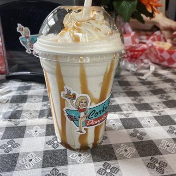 Corky's Dawg House - Banana foster shake - Hot Dogs Near Me - Brevard, North Carolina Corky's Dawg House - Banana foster shake - Hot Dogs Near Me - Brevard, North Carolina