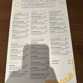Must be Thai - Menu Sept 2026 - Thai Near Me - San Jose, California