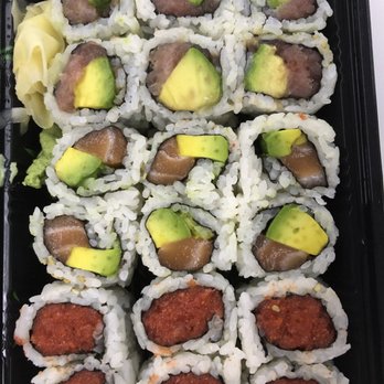 Bamboo Ya - salmon avo roll/spicy tuna roll - Sushi Bars Near Me - Forest Hills, New York