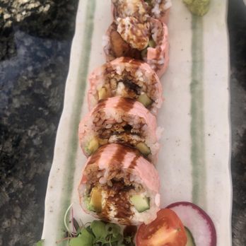 Oku - Pink cadillac was amazing! Eel, avocado, cucumber, and imitation crab wrapped in pink soy - Sushi Bars Near Me - Santa Barbara, California Oku - Pink cadillac was amazing! Eel, avocado, cucumber, and imitation crab wrapped in pink soy - Sushi Bars Near Me - Santa Barbara, California