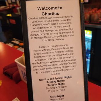 Charlie's Kitchen - Burgers Near Me - Cambridge, Massachusetts