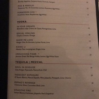 Spago - Cocktail menu. Pepino's revenge and Indecent exposure were amazing! - New American Near Me - Beverly Hills, California Spago - Cocktail menu. Pepino's revenge and Indecent exposure were amazing! - New American Near Me - Beverly Hills, California