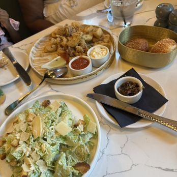 Mia Restaurant & Bar - Caesar salad and calamari - Italian Near Me - Roseville, California