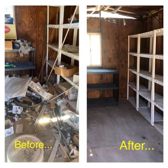 Blessed Hauling - the before and after of a storage room - Junk Removal & Hauling Near Me