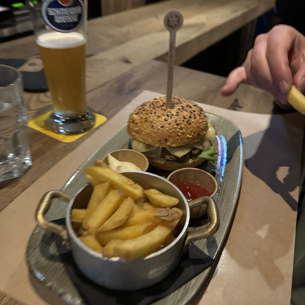 Regular burger with fries