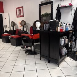 2 of a Kind Hair Studio - Interior Seating and Dryer Section